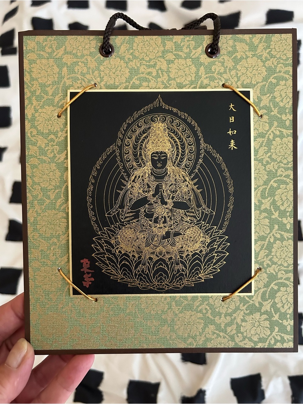 Japanese Gold on Black Lotus Buddha Wall Art